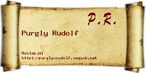 Purgly Rudolf névjegykártya